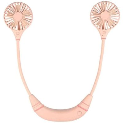 RMENST Portable Neck Fan, 360 Free Rotation, USB Fan 3 Speed Personal Fan for Sport, Office, Home, Outdoor, Travel (Color : Pink)