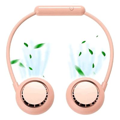 RMENST Portable Neck Fan, Personal Neck Fan, 3 Speeds Adjustable Neck Fan, USB Rechargeable, for Office Camping Sports Travel (Color : Pink)
