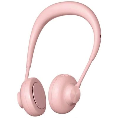 RMENST Neck Fan, Portable USB Rechargable Neck Fan, Personal Small Fan 3 Speeds Adjustable for Outdoor Sport Camping (Color : Pink)