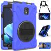 Case for Samsung Galaxy Tab Active 3 8-inch (T570/T575/T577), Heavy Duty Rugged Protective Cover with 360 Rotating Kickstand & Hand Strap, Shoulder Strap,Blue view 1