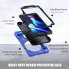 Case for Samsung Galaxy Tab Active 3 8-inch (T570/T575/T577), Heavy Duty Rugged Protective Cover with 360 Rotating Kickstand & Hand Strap, Shoulder Strap,Blue view 4