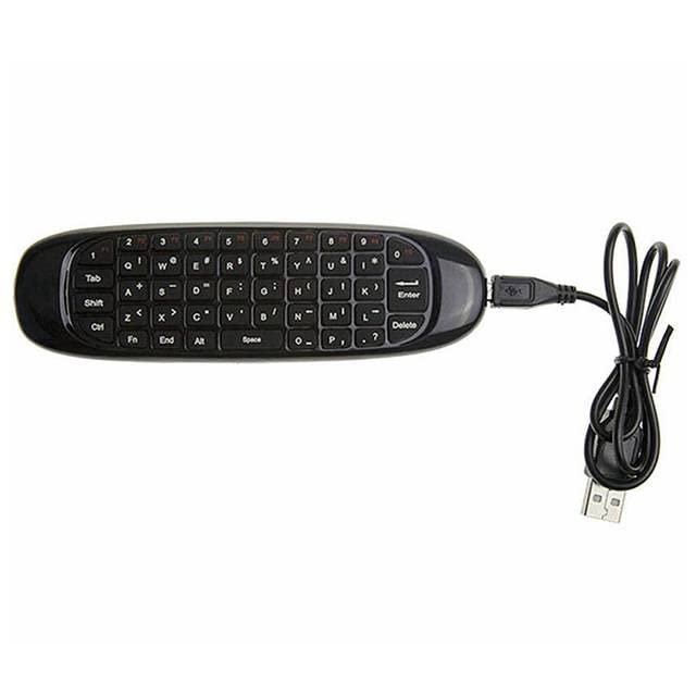 2.4GHz Rechargeable Wireless Fly Air Mini Mouse Keyboard Remote Control for Android Windows Gaming TV Box PC - (Color: EN Ver)