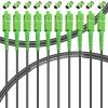 Bangun 10-Pack - 5m SC/APC to SC/APC Fiber Optic Internet Cable, Armored Single Mode Patch Cable, Fiber Optic Jumper Optical Patch Cord - SIMPLEX - 9/125um - OS1/OS2 Compatible, LSZH Black view 1