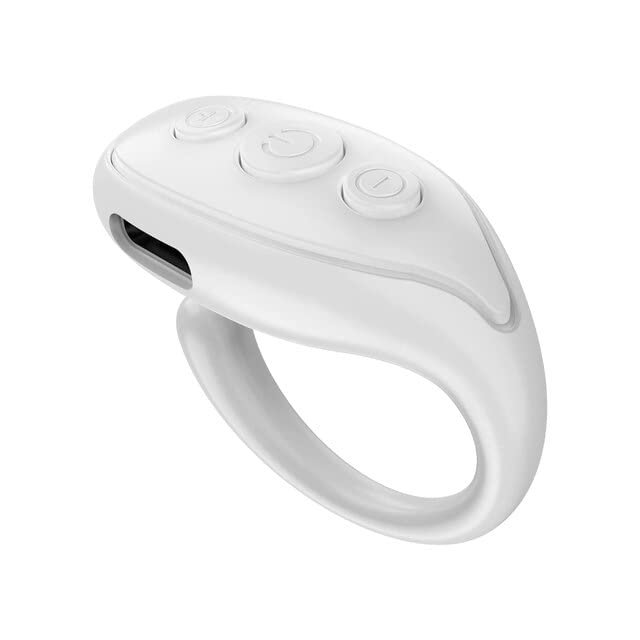 Wireless Remote Control Page Turner Reliable Camera Remote Control Give A Like Scrolling Rings Rechargeable Camera Remote for - (Color: White)