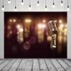 BELECO 10x8ft Fabric Microphone Music Backdrop Bokeh Glitter Lights Microphone Karaoke Party Background Dancing Disco Concert Music Theme Party Decorations Birthday Photoshoot Photo Studio Props view 3
