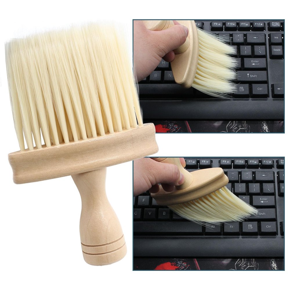 Rierdge Keyboard Cleaning Brush Anti-Static Wooden Laptop PC Keyboard Cleaner Narrow Area Dust Cleaning Tools