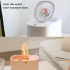 Pilipane 2 in1 Desk Fan, 90 Degree Folding Electric Fan, Portable Desktop Fan with Humidifying Stick and USB Cable, 3 Gears Adjustment USB Rechargeable Fan for Home Office Classroom(Pink) view 2