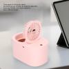 Pilipane 2 in1 Desk Fan, 90 Degree Folding Electric Fan, Portable Desktop Fan with Humidifying Stick and USB Cable, 3 Gears Adjustment USB Rechargeable Fan for Home Office Classroom(Pink) view 4