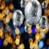 BELECO 8x6ft Fabric Disco Theme Backdrop Silver Disco Ball Golden Bokeh Glitter Lights Background 70s 80s Music Party Decorations Birthday Photoshoot Studio Props view 2