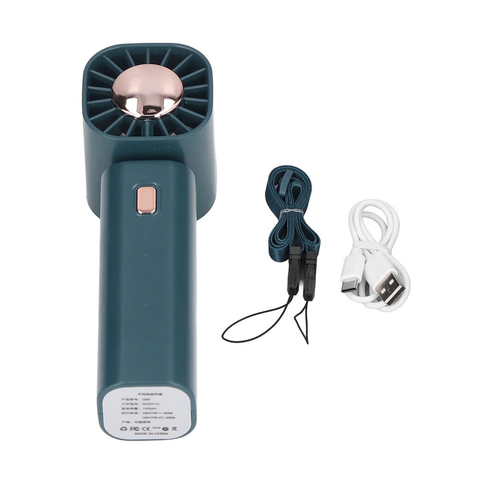 Pilipane Mini Handheld Fan, 5V 1A Type C Rechargeable Fan, Small Desktop Fan with Hanging Design, Portable Cooling USB Fan