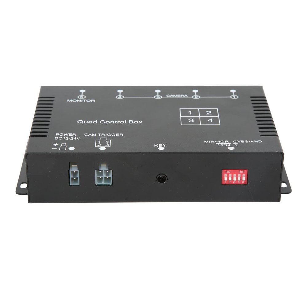Multiplexer Control Box 4 Channel Video Splitter 4 Channel Video Splitter 1080P AHD DC12V 24V Camera Video Screen Switch for RV Truck Bus Trailer