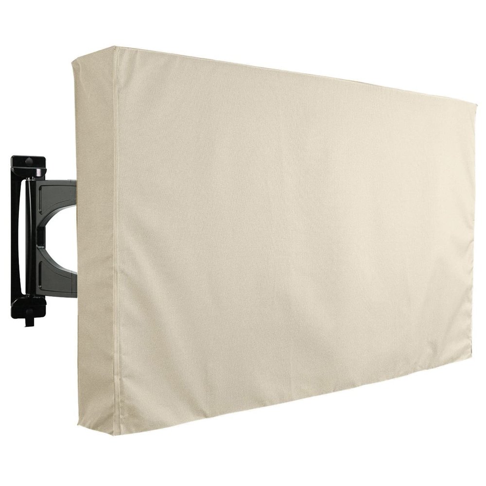 BAHULA Outdoor TV Cover Waterproof and Weatherproof, TV Screen Protector for 30-70 inch TV, with Remote Control Pocket for Outside LED LCD Flat Screen TVs,Beige a,30 to 32 inch