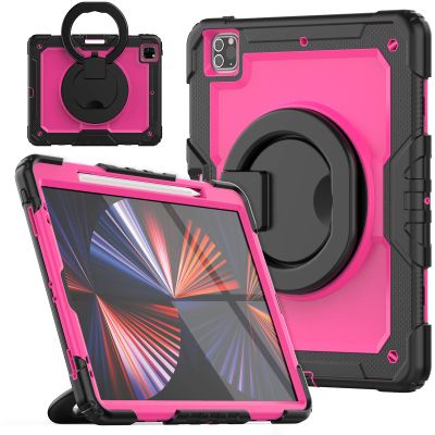 Case for iPad Pro 12.9 Case 6th/5th/4th/3rd Generation 2022/2021/2020/2018, Heavy Duty Rugged Shockproof Drop Protection Case with 360Rotating and 180Folding Stand, Shoulder,A