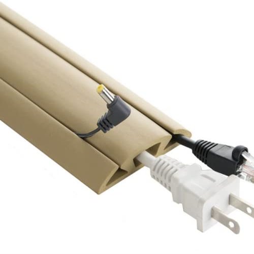 3-Channel Cord Protector & Concealer for Floor - 5FT - Beige