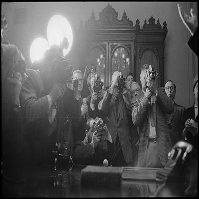 HistoricalFindings Photo: Photographers with Cameras During The Visit of Soviet Leader Anastas Mikoyan