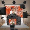 Baocicco 10x8ft Orange Rose Backdrop for Party Rose Gold Rose Floral Paper Flower Wall Photography Background Happy Mother's Day Birthday Bridal Shower Decorations Photographer YouTube Studio Props view 2