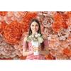Baocicco 10x8ft Orange Rose Backdrop for Party Rose Gold Rose Floral Paper Flower Wall Photography Background Happy Mother's Day Birthday Bridal Shower Decorations Photographer YouTube Studio Props view 3