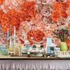 Baocicco 10x8ft Orange Rose Backdrop for Party Rose Gold Rose Floral Paper Flower Wall Photography Background Happy Mother's Day Birthday Bridal Shower Decorations Photographer YouTube Studio Props view 4