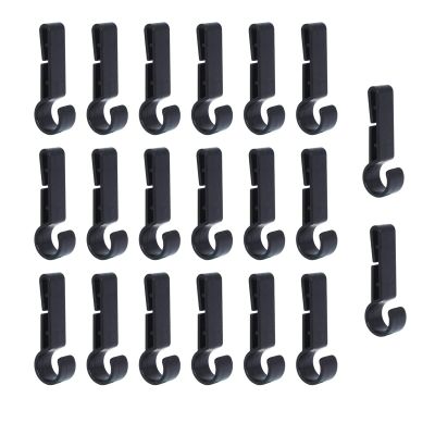 DAGIJIRD 20PCS Black Plastic Helmet Clips Attachment Head Light Clamps Black Set Headlamp Hard Hat Safety Cap Hook Outdoor Tools