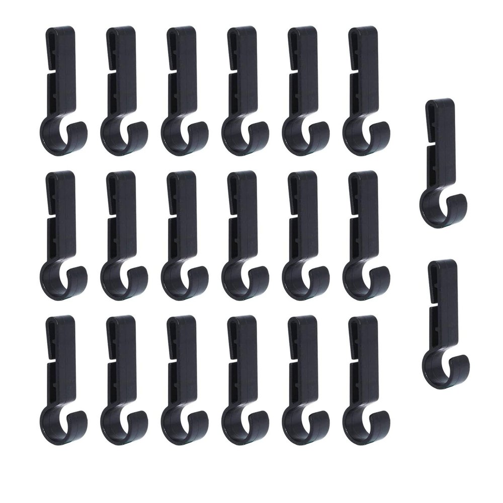 DAGIJIRD 20PCS Black Plastic Helmet Clips Attachment Head Light Clamps Black Set Headlamp Hard Hat Safety Cap Hook Outdoor Tools