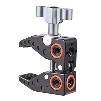 Andoer Super Clamp for Monitor LED Lights Flash Microphone Aluminum Alloy C Clamp for Camera with 1/4" and 3/8" Screws Photography Accessories Load Capacity 3kg