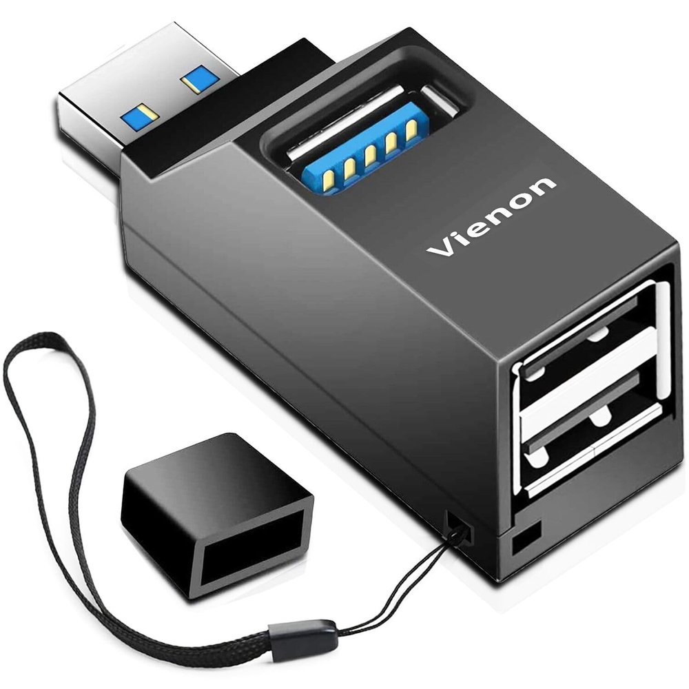 VIENON 3-Port USB Adapter, USB Hub 3.0, USB-A Splitter 1 to 3 for Keyborad, Mobile Hard Disk, U Disk, Camera, Mouse etc
