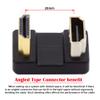 cablecc Type-A Standard HDMI 1.4 Male to HDMI Female Port Savers Up Opposite U Shape Back Angled 360 Degree Extension Adapter Converter view 2