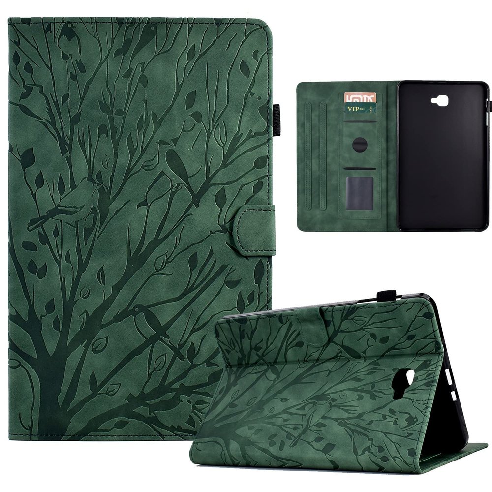 Case Cover Vintage Tablet Case Compatible with Samsung Galaxy Tab A 10.1inch (2016) SM-T580/T585 Case Cover, Premium PU Leather, Multi-Angle Viewing with 2 Credit Card Slots/Auto Sleep Wake Tablet Cov