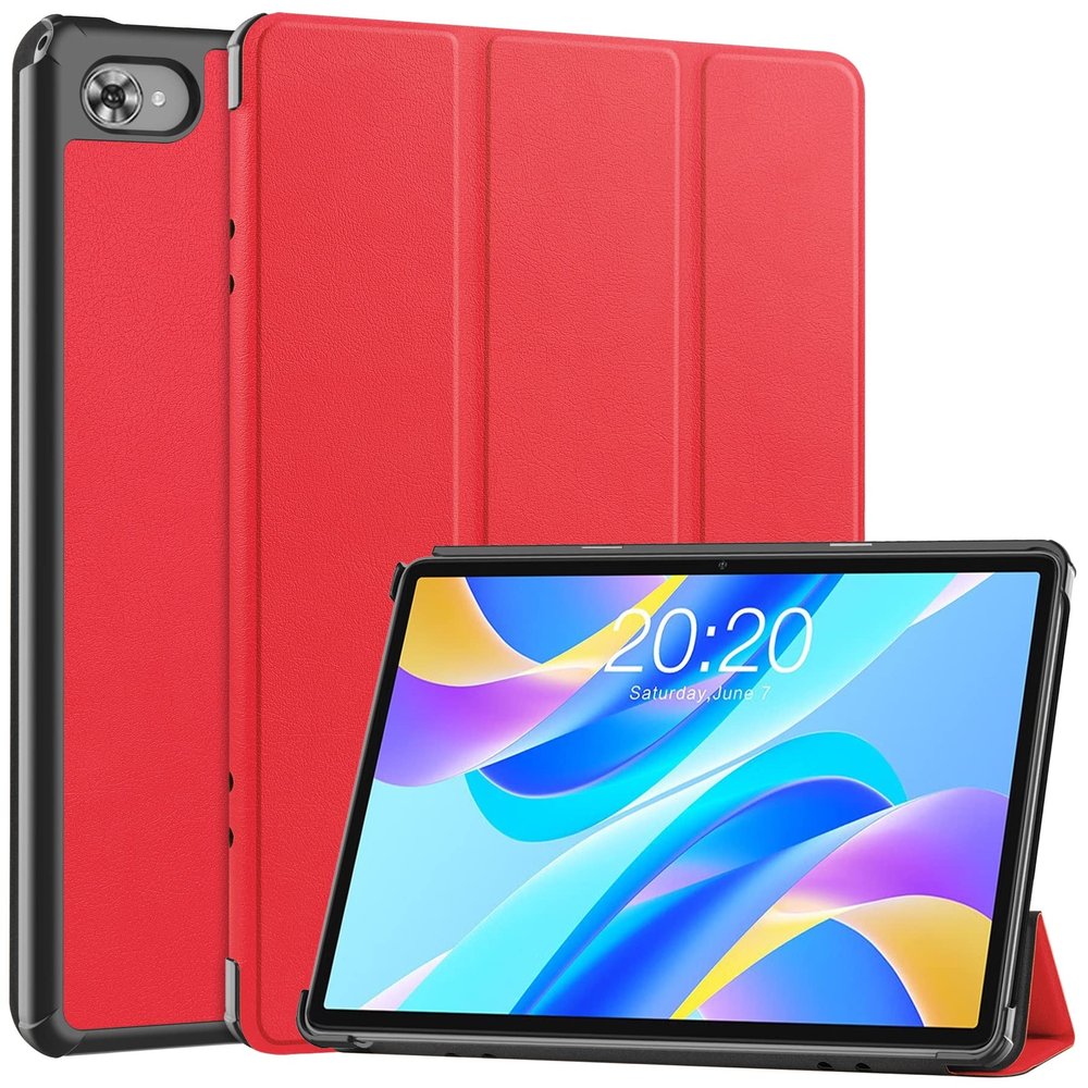 Case Cover Compatible With TECLAST M40 Plus/P40HD Case,TECLAST P30S Case Tri-Fold Smart Tablet Case,Hard PC Back Shell Slim Case Shell Folio Case Cover with Auto Wake Sleep Tablet Cover ( Color : Verm