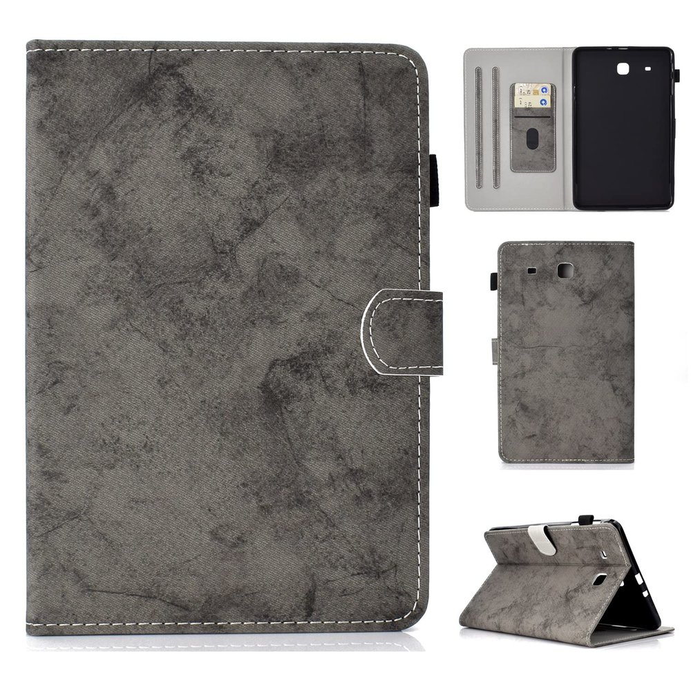 Case Cover Protective Case Compatible with Samsung Galaxy Tab E 9.6 T560 Case,Slim Smart Folio Stand Cover Shockproof Protective Cases w Pen holder Tablet Case & w Card Slot Tablet Case Tablet Cover (