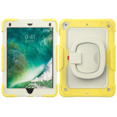 Case Cover Kids Colour Heavy Duty Shockproof TPU Case Compatible with iPad 9.72017/2018)/Pro 9.7/ Compatible with iPad Air 2 Case,360 Degree Rotating Handle Stand Bracket W Screen Protector+Shoulder