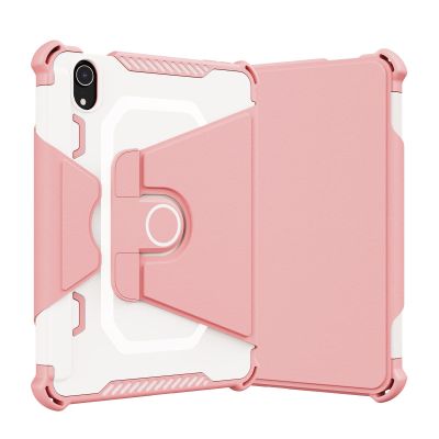 Case Cover Lightweight Rugged Shockproof Compatible with iPad Mini 6 8.3 inch2021 Tablet Case,Folding Stand Folio Cover Protective with Shoulder Strap/Auto Sleep Wake Tablet Cover ( Color : Pink )