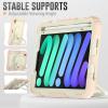 Case Cover Kids Colour Heavy Duty Shockproof TPU Case Compatible with iPad Mini 6 8.3 inch2021 Case,360 Degree Rotating Handle Stand Bracket W Screen Protector+Shoulder Strap Tablet Cover ( Color : view 4