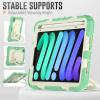 Case Cover Kids Colour Heavy Duty Shockproof TPU Case Compatible with iPad Mini 6 8.3 inch2021 Case,360 Degree Rotating Handle Stand Bracket W Screen Protector+Shoulder Strap Tablet Cover ( Color : view 4