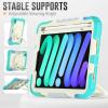 Case Cover Kids Colour Heavy Duty Shockproof TPU Case Compatible with iPad Mini 6 8.3 inch2021 Case,360 Degree Rotating Handle Stand Bracket W Screen Protector+Shoulder Strap Tablet Cover ( Color : view 4