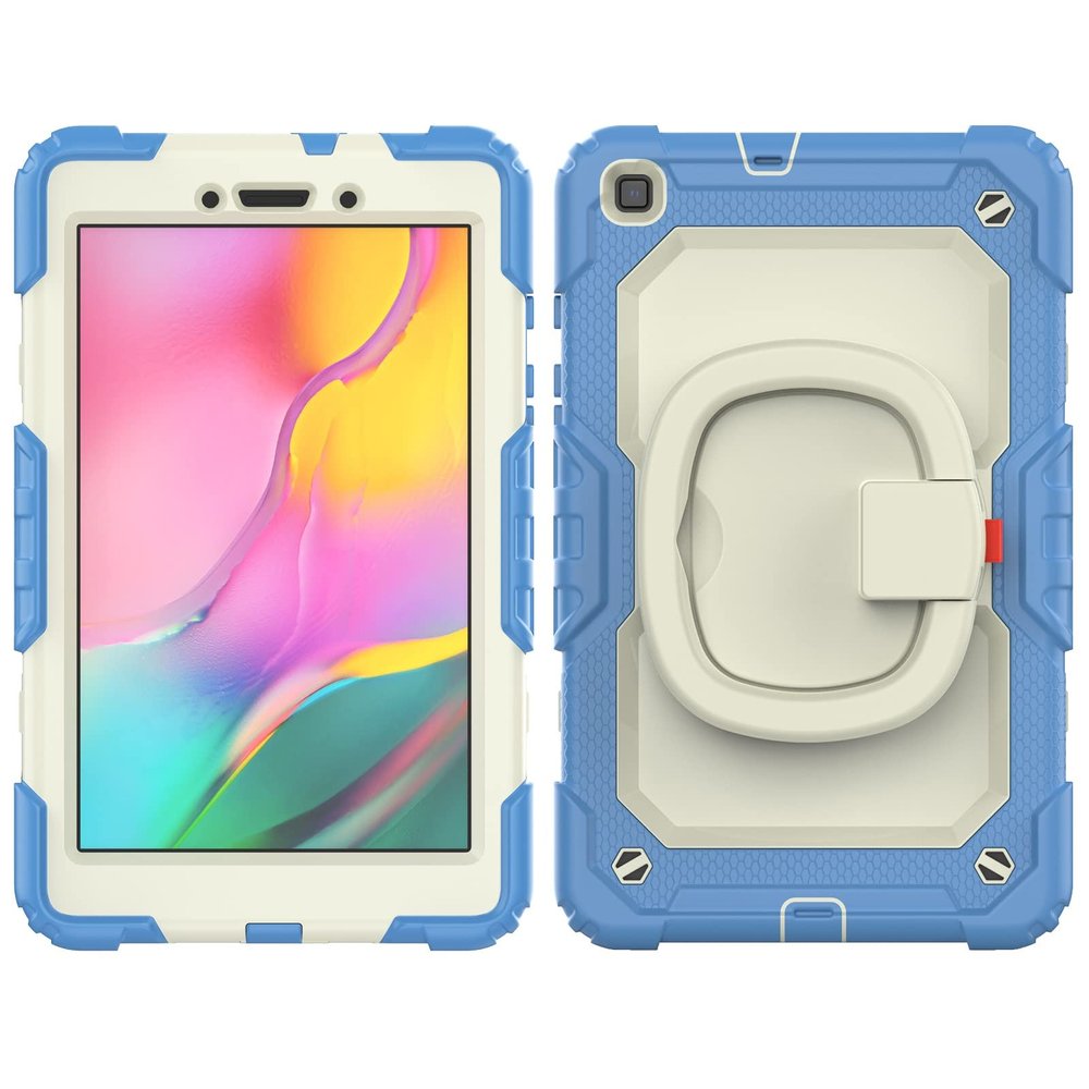 Case Cover Kids Colour Heavy Duty Shockproof TPU Case Compatible with Samsung Galaxy TAB A8.0 2019 T290/T295 Case,360 Degree Rotating Handle Stand Bracket W Screen Protector+Shoulder Strap Tablet Cove