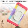 Case Cover Kids Colour Heavy Duty Shockproof TPU Case Compatible with iPad 9.72017/2018)/Pro 9.7/ Compatible with iPad Air 2 Case,360 Degree Rotating Handle Stand Bracket W Screen Protector+Shoulder view 3