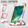 Case Cover Kids Colour Heavy Duty Shockproof TPU Case Compatible with iPad 9.72017/2018)/Pro 9.7/ Compatible with iPad Air 2 Case,360 Degree Rotating Handle Stand Bracket W Screen Protector+Shoulder view 4