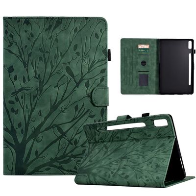 Case Cover Vintage Tablet Case Compatible with Lenovo Tab P11 Pro Gen 2/Pad Pro 2022 Case 11.2 inch Case Cover, Premium PU Leather, Multi-Angle Viewing with Auto Sleep Wake Tablet Cover ( Color : Gree