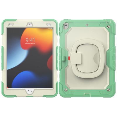Case Cover Kids Colour Heavy Duty Shockproof TPU Case Compatible with iPad 10.2 (2019/2020/2021) Compatible with iPad 7th/8th/9th Case,360 Degree Rotating Handle Stand Bracket W Screen Protector+Shoul