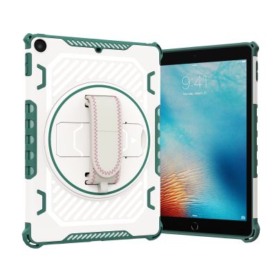 Case Cover Shockproof Kids Case Compatible with iPad Pro 9.7" (2017/2018),360 Degree Rotating Hand Strap Heavy Duty Rugged Cover,Protective Cover Drop-Proof [Kickstand]+[Shoulder Strap] Tablet Cover (