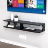 TRUKD HUALU Floating Tv Stand,Black and White Set-top Box Shelf,Easy to Install and Easy to Clean, can Accommodate Wired Set-top Box/Router/Power Strip/Cable view 4