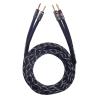 InnoStars 12AWG Speaker Cable Wire with 24K Dual Gold-Plated Banana Tip Plugs (6 Feet) in-Wall CL2 Rated, Premium Heavy Duty Braided, 99.99% Oxygen-Free Copper (OFC) - Black view 1