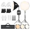 EMART Softbox Lighting Kit with Sandbag, 25.5" (65cm) Diameter Soft Box Lights with 2x135W 3000-6500K Remote Controlled LED Bulb, Photography Lighting Kit for Studio Video Recording, Filming, Portrait view 1