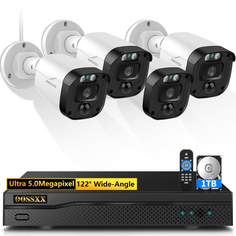 Full HD 5MP Definition Wired Security Camera System Outdoor Home Video Surveillance Cameras CCTV Camera Security System Outside Surveillance Video