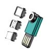 BoxWave Cable Compatible with FiiO FW1 - MagnetoSync mini Adapter, Magnet Charging Cable USB Type-C Micro USB - Teal view 2