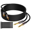 Kxable RCA to 1/4 Cable 4 Feet, Dual 1/4 inch TS to Double RCA Stereo Audio Interconnect Cord, Oxygen-Free Copper OFC, 2 x 6.35mm 1/4 inch Mono Male TS to 2 RCA Male Cable with 5 Cable Ties view 1