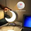 BRNEWO Moon Table Lamp with Time Alarm Clock, RGB Adjustable Light with Bluetooth, with Scene Mode and Music Mode, Warm White LED Moon Light, Suitable for Home Decoration, Bedroom Living Room Desk. view 4