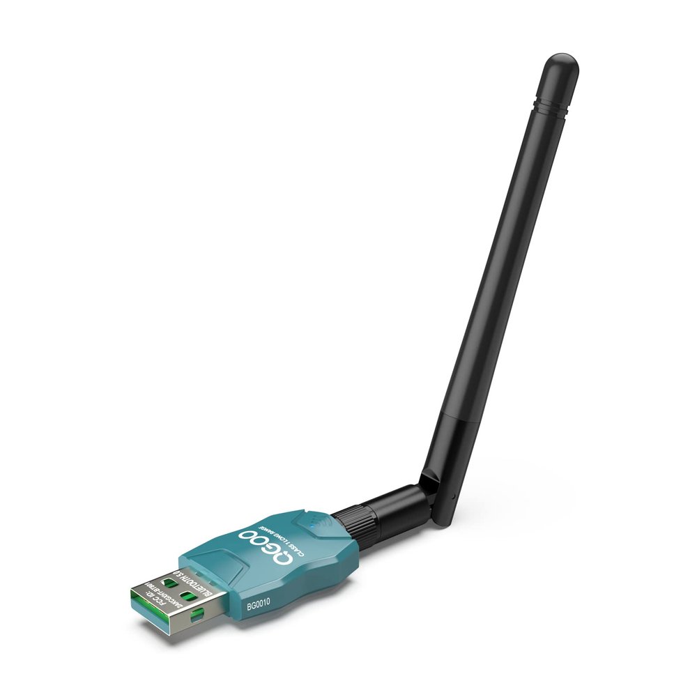 Class 1 Long Range Bluetooth Adapter for PC, QGOO USB Bluetooth Adapter for PC 5.3+EDR, Dongle Receiver Support Windows10/8.1/8/7green-251