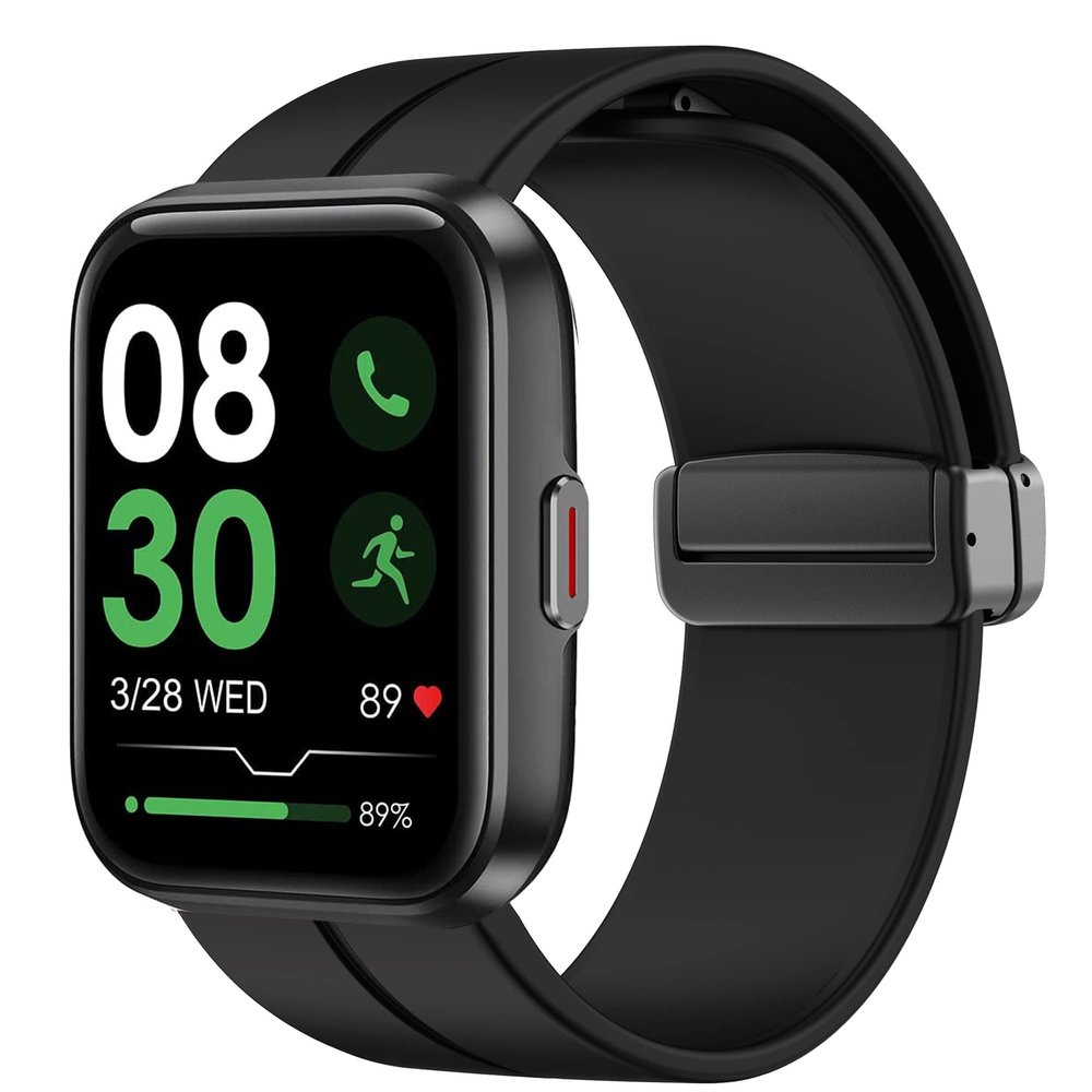 Compatible with SKG V7 Pro Bands, Lamshaw Silicone Magnetic Buckle Sport Replacement Strap Compatible with SKG V7 Pro/ENOMIR ID208BT 1.7 Smart Watch/Aeac 1.7" Smartwatch ID208/ENGERWALL